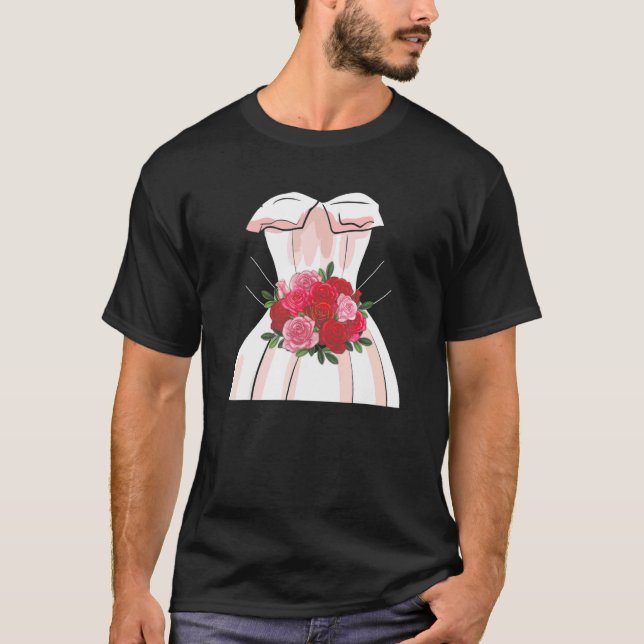 Camiseta Vestido de boda para fiesta de matrimonio y ducha  (Anverso)