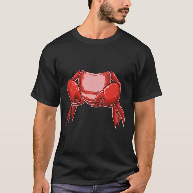 Camiseta Vestido de cangrejo sin cabeza Divertido pescador  (Anverso)