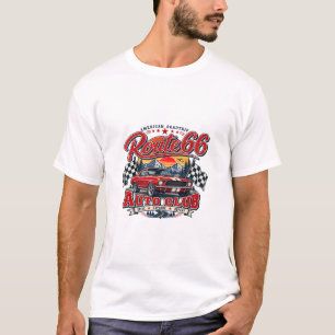 Camiseta Vestido de Coche de Viaje Retro del Club de Autos