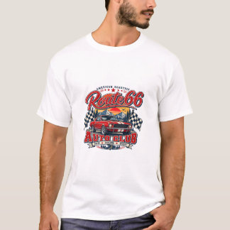 Camiseta Vestido de Coche de Viaje Retro del Club de Autos