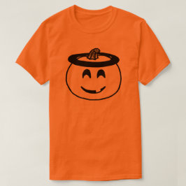Camiseta Vestido de Emoji Angel Halloween Emoji Calabaza