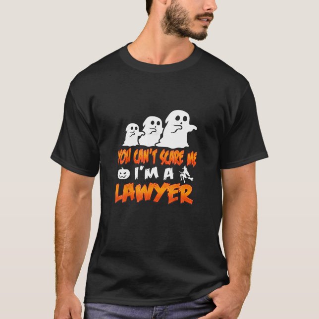 Camiseta Vestido de Halloween del abogado, no puedes asusta (Anverso)
