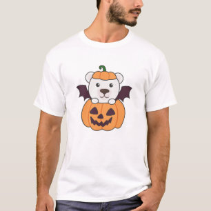Camiseta Vestido de la bata de calabaza del oso polar de Ha