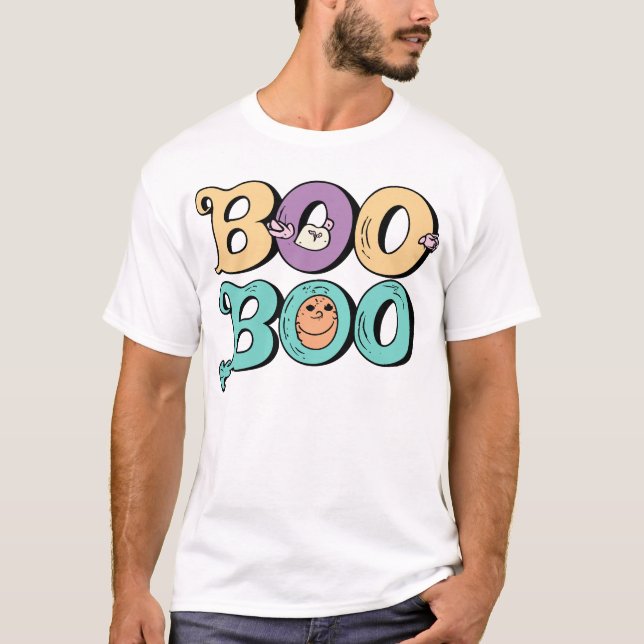 Camiseta Vestido de la tripulación de boo de Halloween (Anverso)