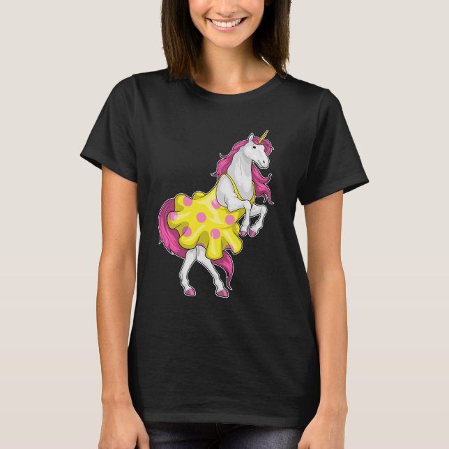 Camiseta Vestido de puntos de polka de unicornio (Anverso)