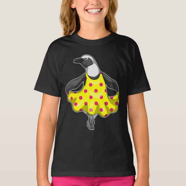 Camiseta Vestido de puntos de polka pingüino (Anverso)