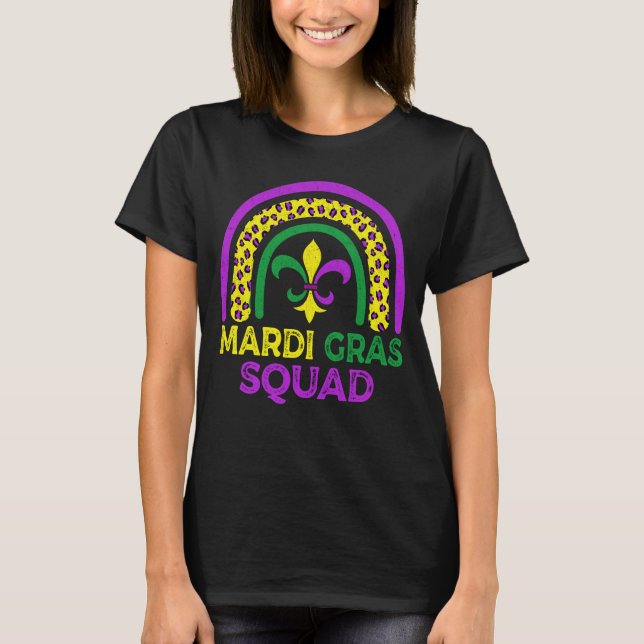 Camiseta Vestido Fiesta del leopardo Rainbow Mardi Gras (Anverso)