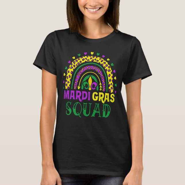 Camiseta Vestido Fiesta del leopardo Rainbow Mardi Gras (Anverso)