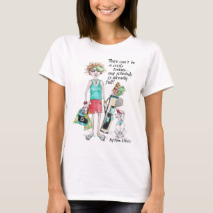 Camiseta Vestido para jugar golf, preocupado por una crisis