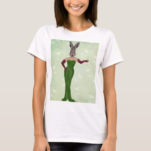 Camiseta Vestido verde conejo 2 (Anverso)