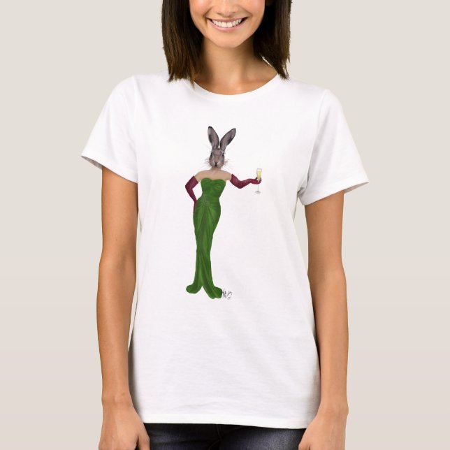 Camiseta Vestido verde conejo 3 (Anverso)