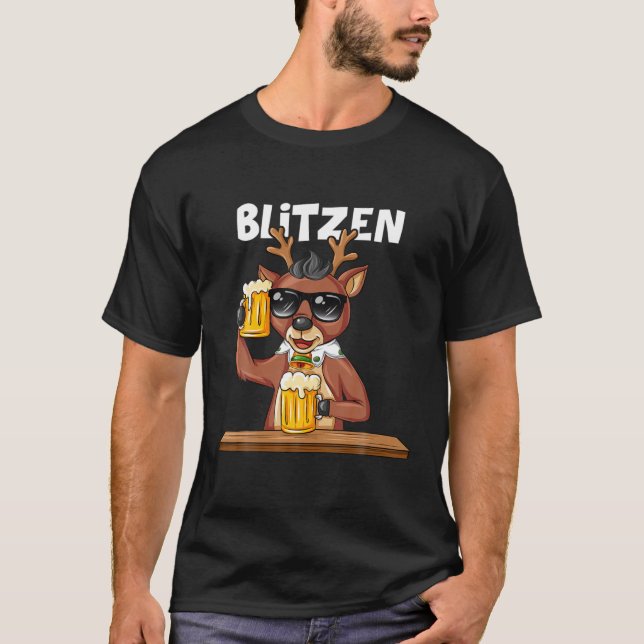 Camiseta Vestimenta de grupo de navidades Reindeer Blitzen  (Anverso)