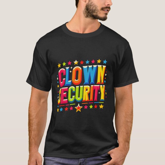 Camiseta Vestimenta de Halloween con seguridad de payasos (Anverso)