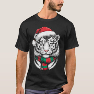 Camiseta Vestimenta de los Navidades de Tiger Xmas Santa Ha