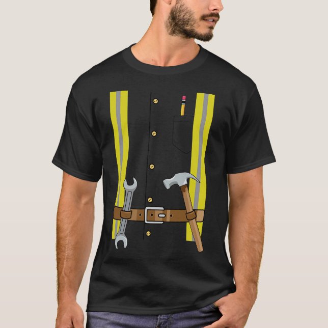 Camiseta Vestimenta Halloween De Trabajadores De Construcci (Anverso)