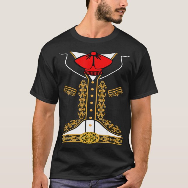 Camiseta Vestimenta mexicana de Mariachi Charro por Cinco D (Anverso)