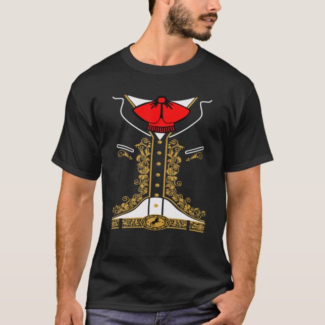 Camiseta Vestimenta mexicana de Mariachi Charro por Cinco D (Anverso)