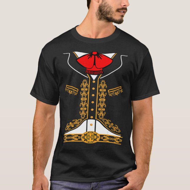 Camiseta Vestimenta mexicana de Mariachi Charro por Cinco D (Anverso)