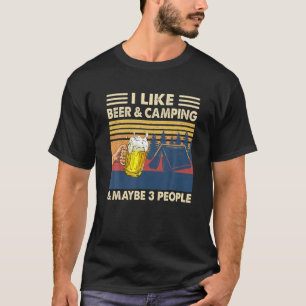 Camiseta Vestimenta Vintage De Avena Y Camping Para Hombres