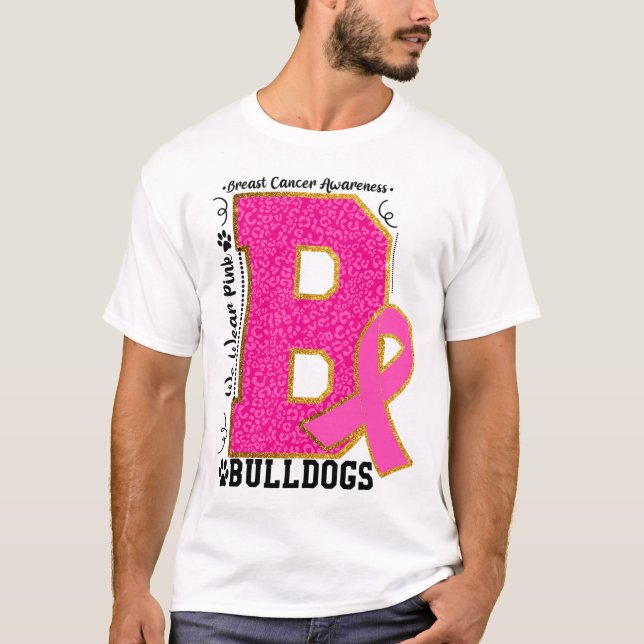Camiseta Vestir Bulldoges rosados Bulldog de sensibilizació (Anverso)