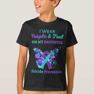 Camiseta Vestir Morado Y Verde azulado Para Mi Hija Suicidi