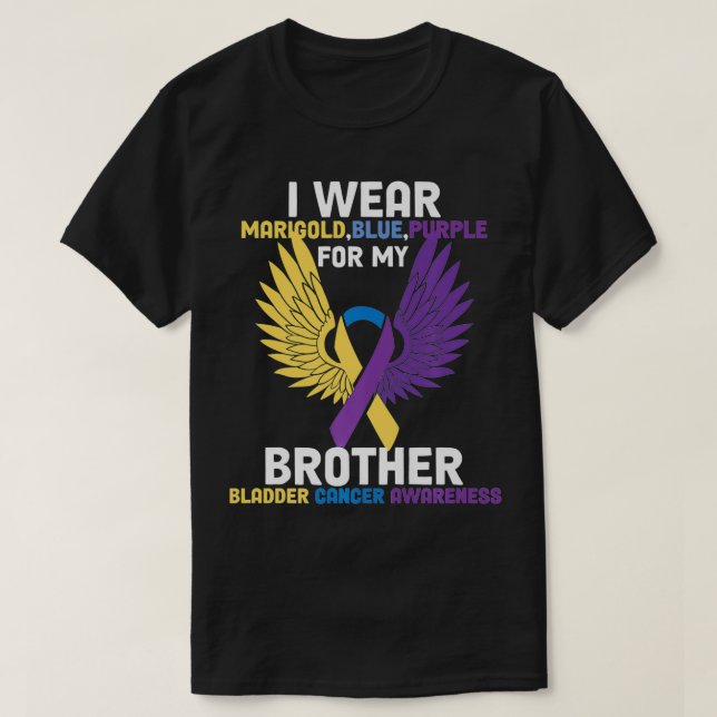 Camiseta Vestir Para Mi Hermano Apoyo Cáncer De Escala I (Diseño del anverso)
