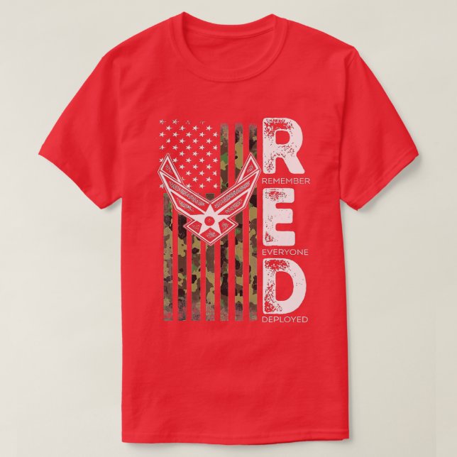 Camiseta Vestir Rojo Los Viernes Veteranos Militares Apoyar (Diseño del anverso)