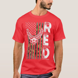 Camiseta Vestir Rojo Los Viernes Veteranos Militares Apoyar