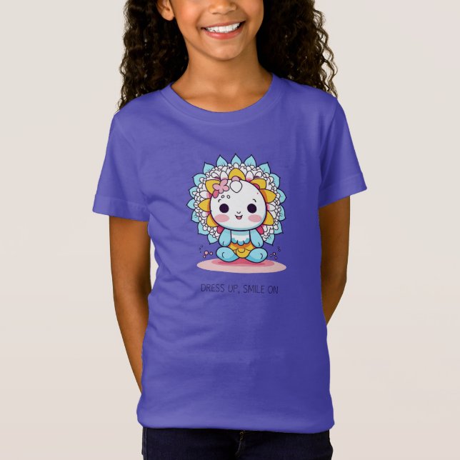 Camiseta Vestir Sonrisas En Diseño Sonriente De Flores (Anverso)
