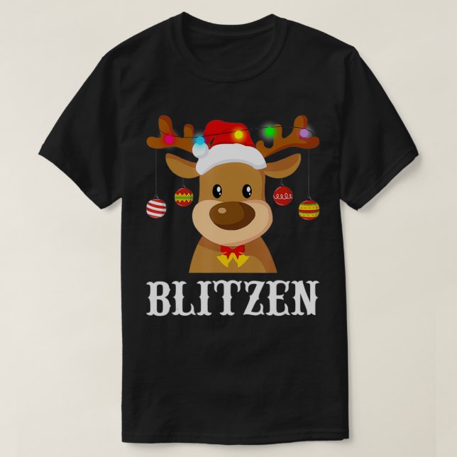 Camiseta Vestuario del grupo Santa Reindeer Blitzen Xmas (Diseño del anverso)