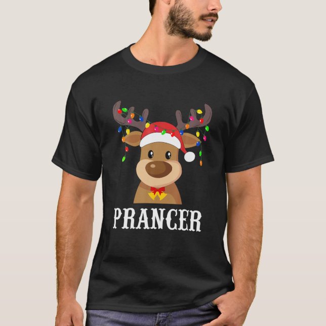 Camiseta Vestuario del grupo Santa Reindeer Prancer Xmas (Anverso)