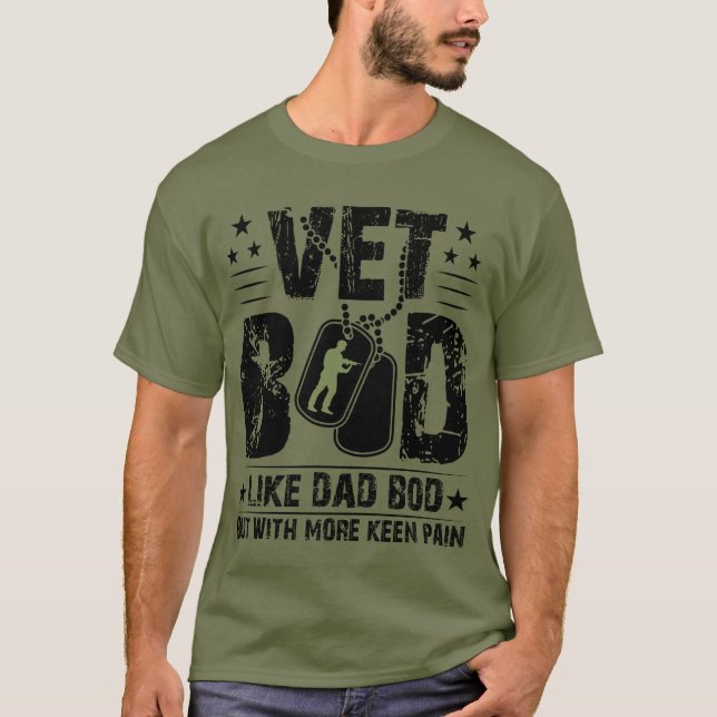 Camiseta Vet Bod Funny Dad Bod Veteran Day Humor Gift (Anverso)