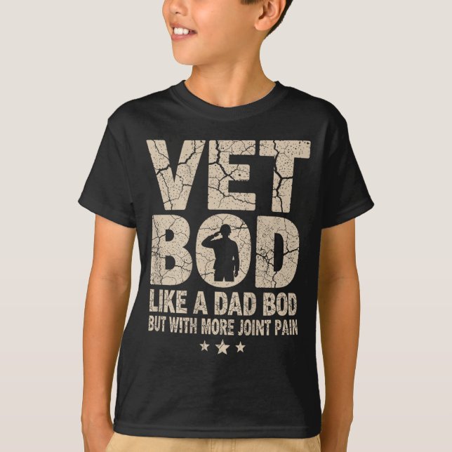 Camiseta Vet Bod Like A Dad Bod Funny Military Veteran Dad  (Anverso)