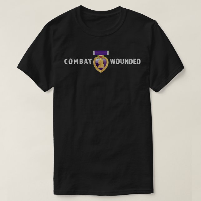 Camiseta Vet Militar Herido En Combate Del Corazón Púrpura (Diseño del anverso)