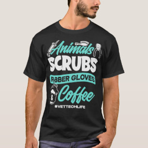 Camiseta Vet Tech Life Coffee Funny Veterinary Technician