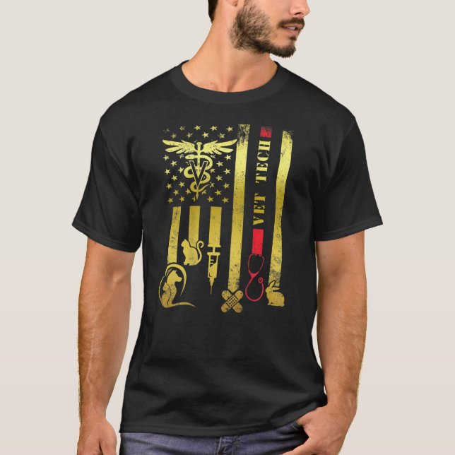 Camiseta Vet Tech Love Animals Veterinarian Tech Dolor (Anverso)