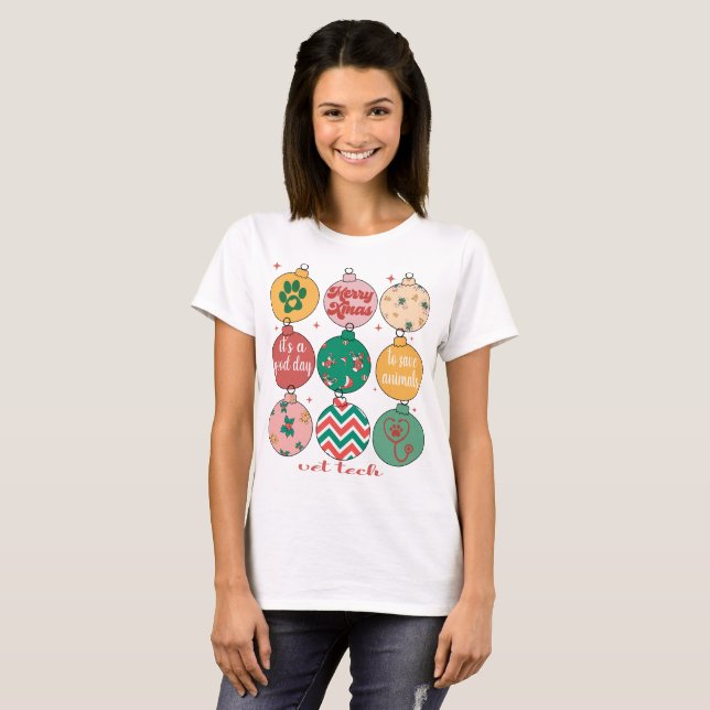 Camiseta Vet Tech Navidades Veterinaria Técnica Xmas (Anverso completo)