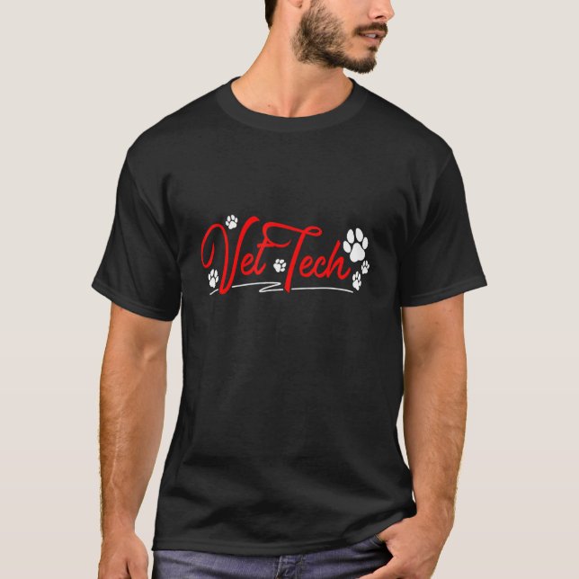 Camiseta Vet Tech Pawprint Veterinario Técnico 2 (Anverso)