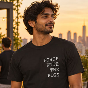 Camiseta Vete con los cerdos Insulto divertido portugués