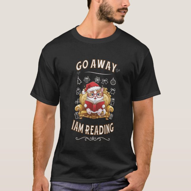 Camiseta Vete, estoy leyendo" Navidades Cat T-Shirt (Anverso)