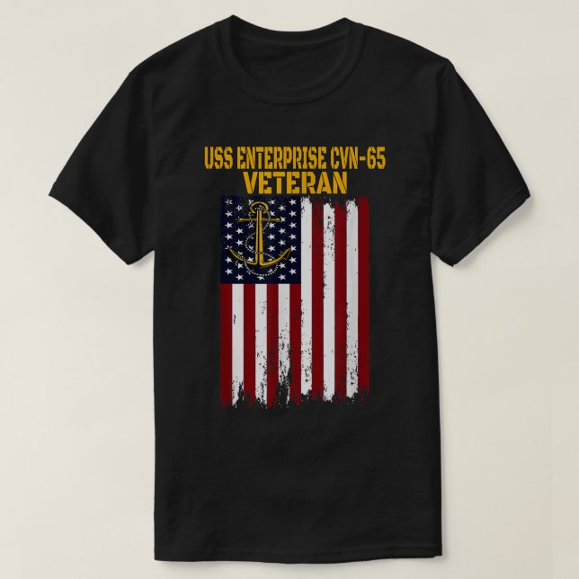 Camiseta Veter de portaaviones CVN65 CVAN65 para USS Enterp (Diseño del anverso)