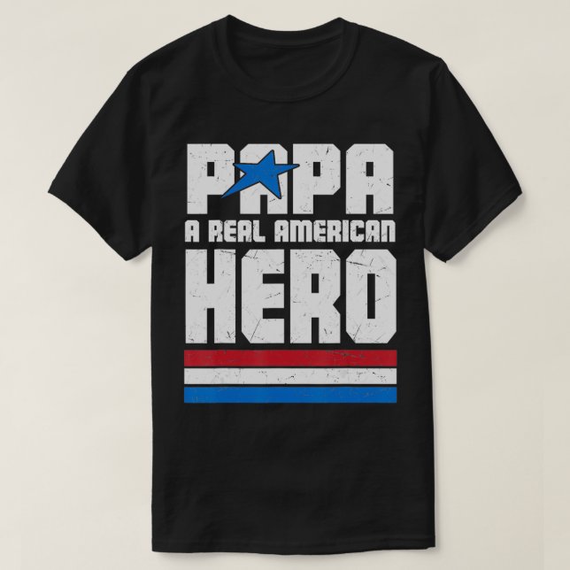 Camiseta VETERAN 365 Papa Real American Hero Tee Fathers Da (Diseño del anverso)