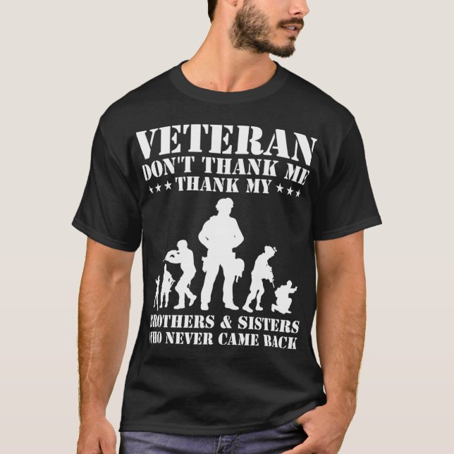 Camiseta Veteran dont thank me thank brothers and sisters n (Anverso)