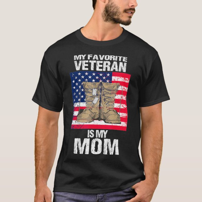 Camiseta Veteran Mom Proud Son Kids Veterans Day US Veteran (Anverso)