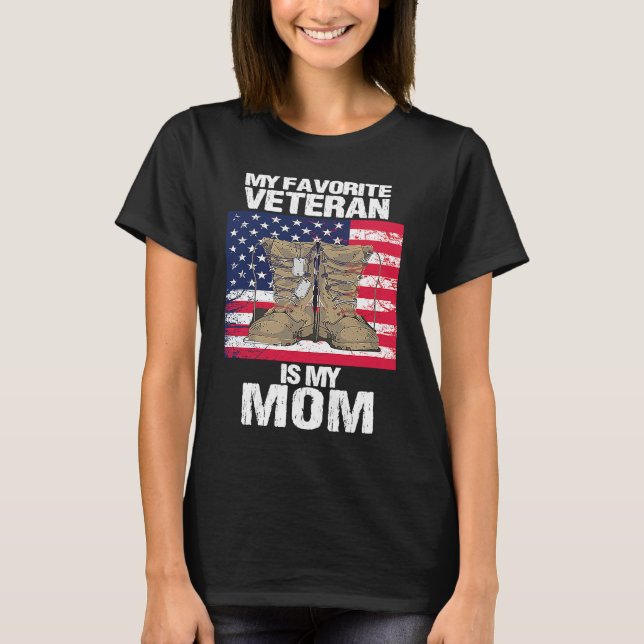Camiseta Veteran Mother Favorite Veteran Mother's Day Proud (Anverso)