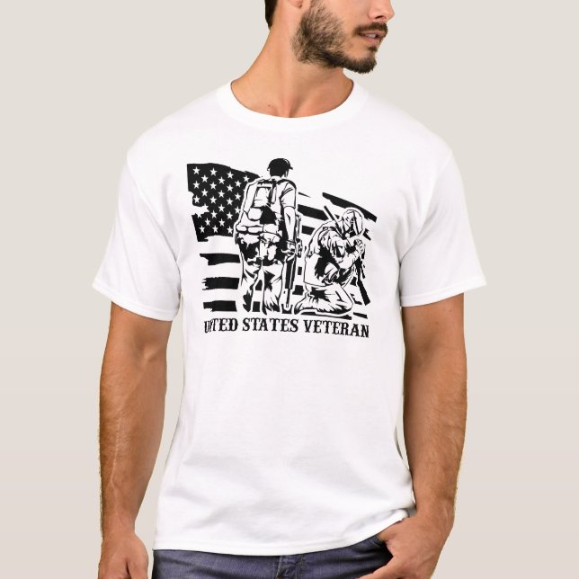 Camiseta veteran / retired / soldier / us veteran / us flag (Anverso)