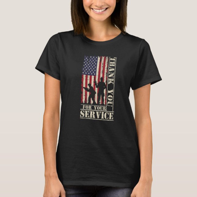 Camiseta Veteran Thank You For Your Service US Flag Veteran (Anverso)