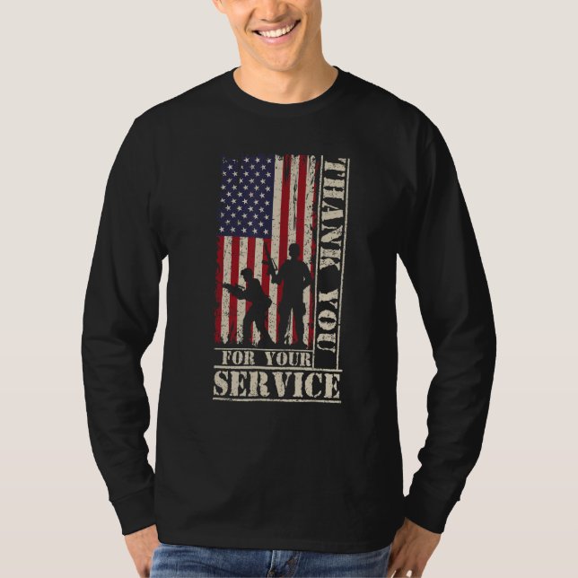 Camiseta Veteran Thank You For Your Service US Flag Veteran (Anverso)