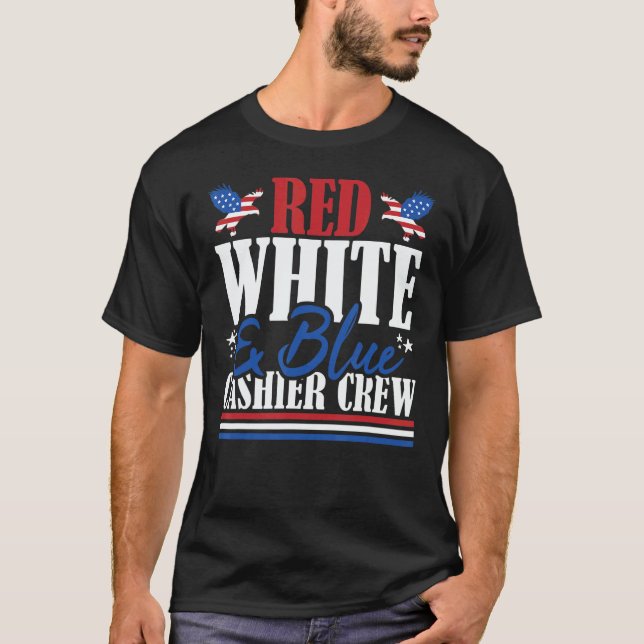 Camiseta Veteran US Flag Red White & Blue Cashier Crew (Anverso)