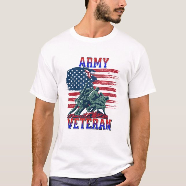 Camiseta Veterana bandera del ejército de Estados Unidos au (Anverso)